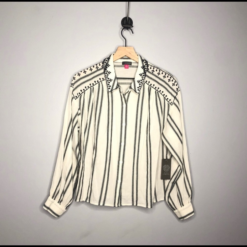 Vince Menswear Charm Embroidered Button Shirt